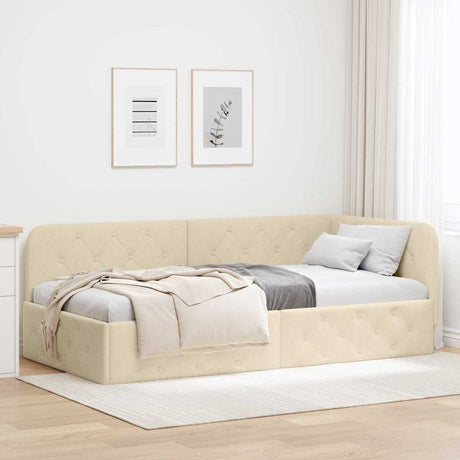 Vidaxl hoekbedframe crème 100 x 200 cm stof