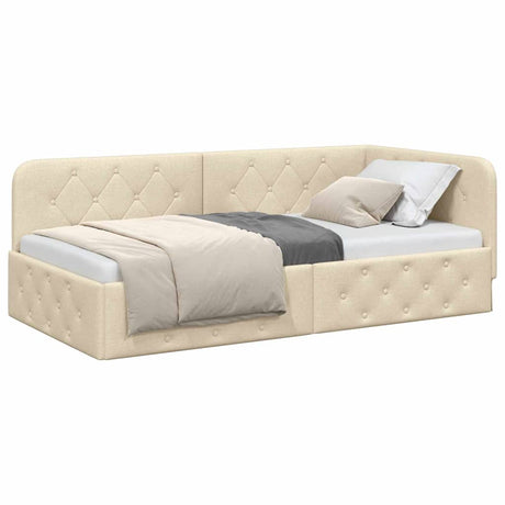 Vidaxl hoekbedframe crème 100 x 200 cm stof