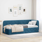 Vidaxl hoekbedframe blauw 80 x 200 cm fluweel