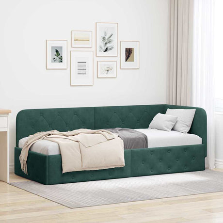 Vidaxl hoekbedframe donkergroen 80 x 200 cm fluweel