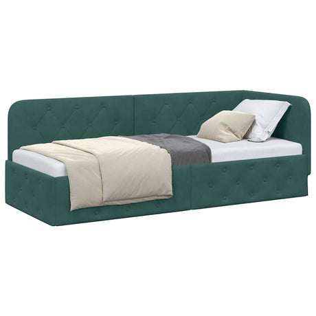 Vidaxl hoekbedframe donkergroen 80 x 200 cm fluweel