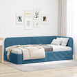 Vidaxl hoekbedframe blauw 90 x 190 cm fluweel