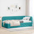 Vidaxl hoekbedframe turquoise 90 x 190 cm fluweel