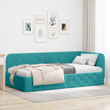 Vidaxl hoekbedframe turquoise 100 x 200 cm fluweel