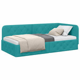 Vidaxl hoekbedframe turquoise 100 x 200 cm fluweel