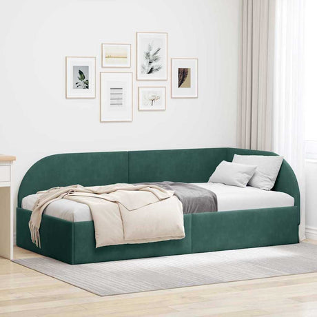 Vidaxl hoekbedframe donkergroen 80 x 200 cm fluweel