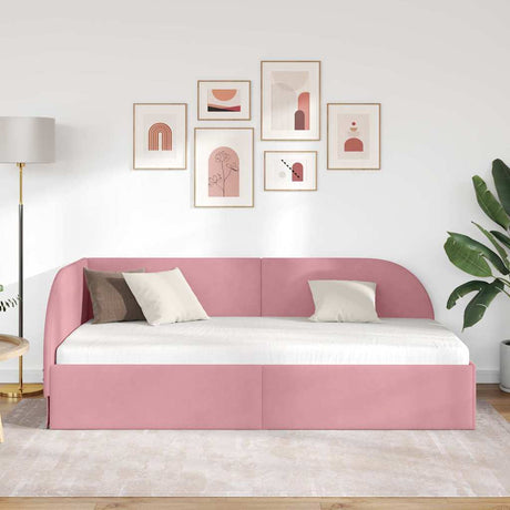 Vidaxl hoekbedframe roze 80 x 200 cm fluweel