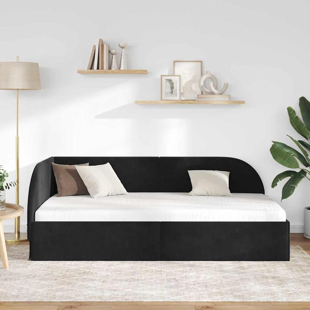 Vidaxl hoekbedframe zwart 80 x 200 cm fluweel
