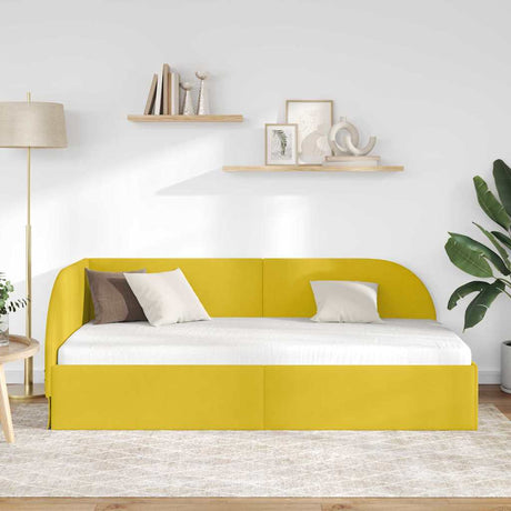 Vidaxl hoekbedframe met hoofdeinde geel 80 cm x 200 cm fluweel