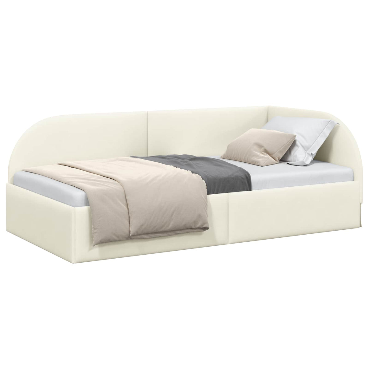 Vidaxl hoekbedframe crème 90 x 200 cm fluweel