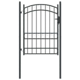 Vidaxl hekpoort met slot grijs 170 x 100 cm poedergecoat staal