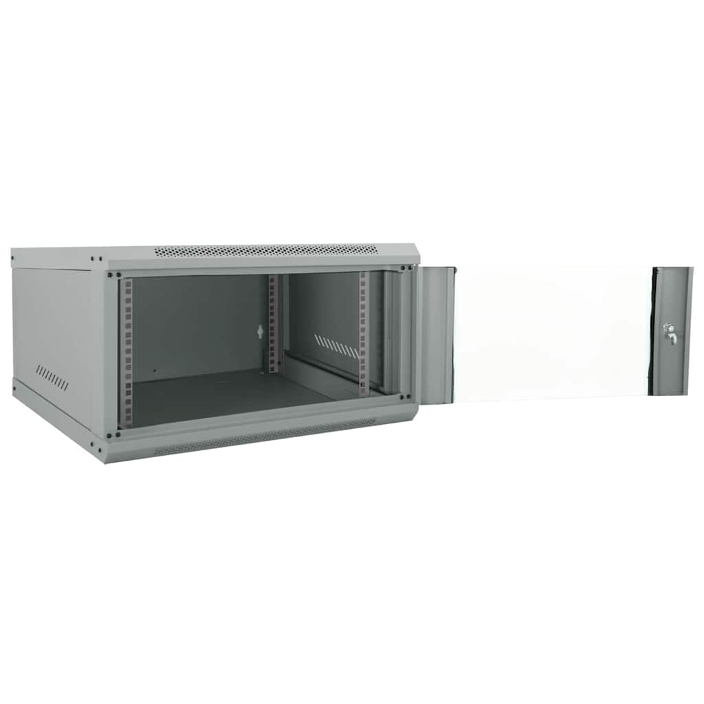 Vidaxl netwerk kabinet met opslag grijs 60 x 60 x 35 cm staal