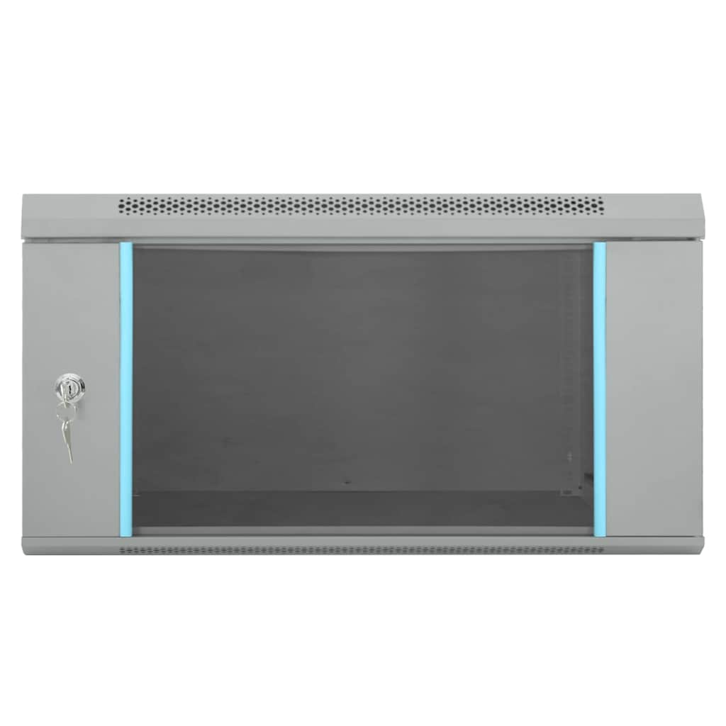 Vidaxl netwerk kabinet met opslag grijs 60 x 60 x 35 cm staal