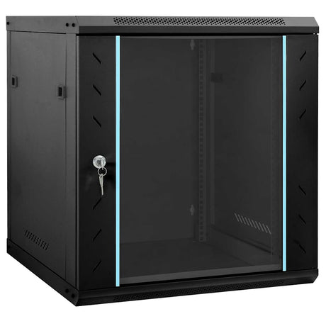 Vidaxl netwerk kabinet met opslag zwart 60 x 45 x 65 cm staal