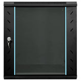 Vidaxl netwerk kabinet met opslag zwart 60 x 45 x 65 cm staal