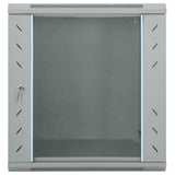 Vidaxl netwerk kabinet met opslag grijs 60 x 45 x 65 cm staal