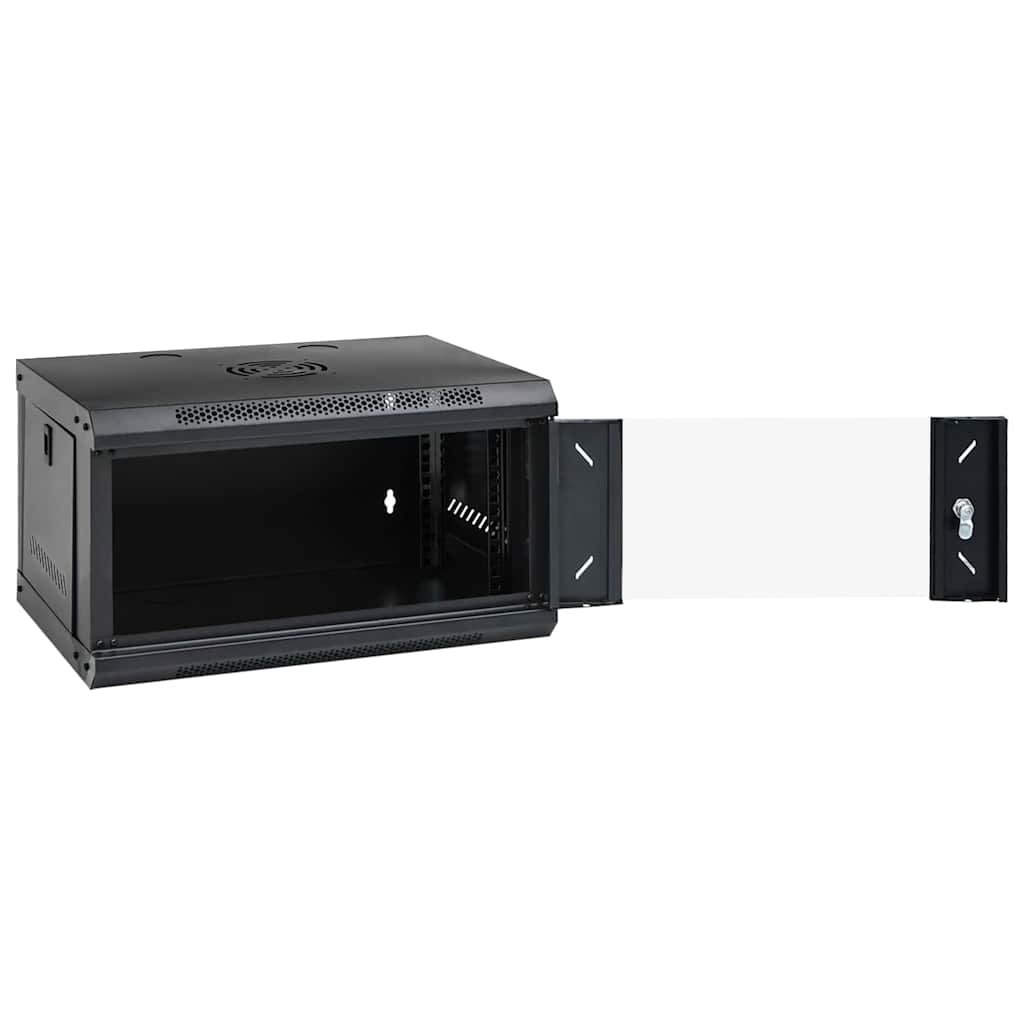 Vidaxl netwerk kabinet met opslag zwart 53 x 45 x 30 cm staal