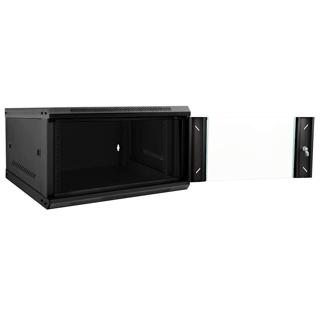 Vidaxl netwerk kabinet met opslag zwart 53 x 60 x 30 cm staal