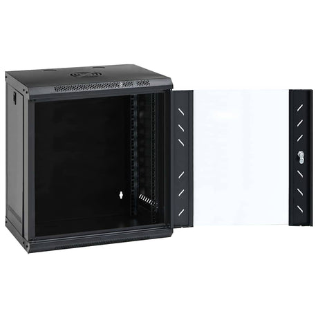 Vidaxl netwerk kabinet met opslag zwart 53 x 45 x 60 cm staal