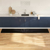 Vidaxl keuken vloerkleed zwart 300 x 60 cm fluweel