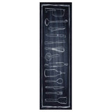Vidaxl keuken vloerkleed zwart 150 x 45 cm fluweel