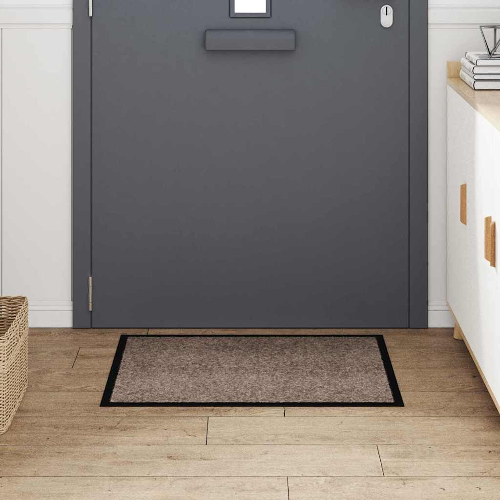Vidaxl deurmat beige 60 x 40 x 1.2 cm teddy stof