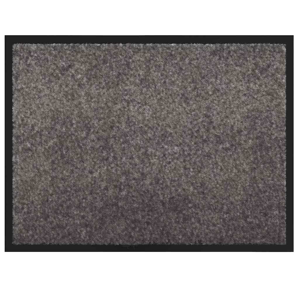 Vidaxl deurmat lichtgrijs 60 x 40 x 1.2 cm teddy stof