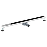 Vidaxl doucheafvoer glasdeksel met 360° sifon zwart 100 cm