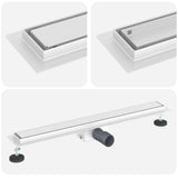 Vidaxl 2 in 1 doucheafvoer zilver 80 cm roestvrij staal 304