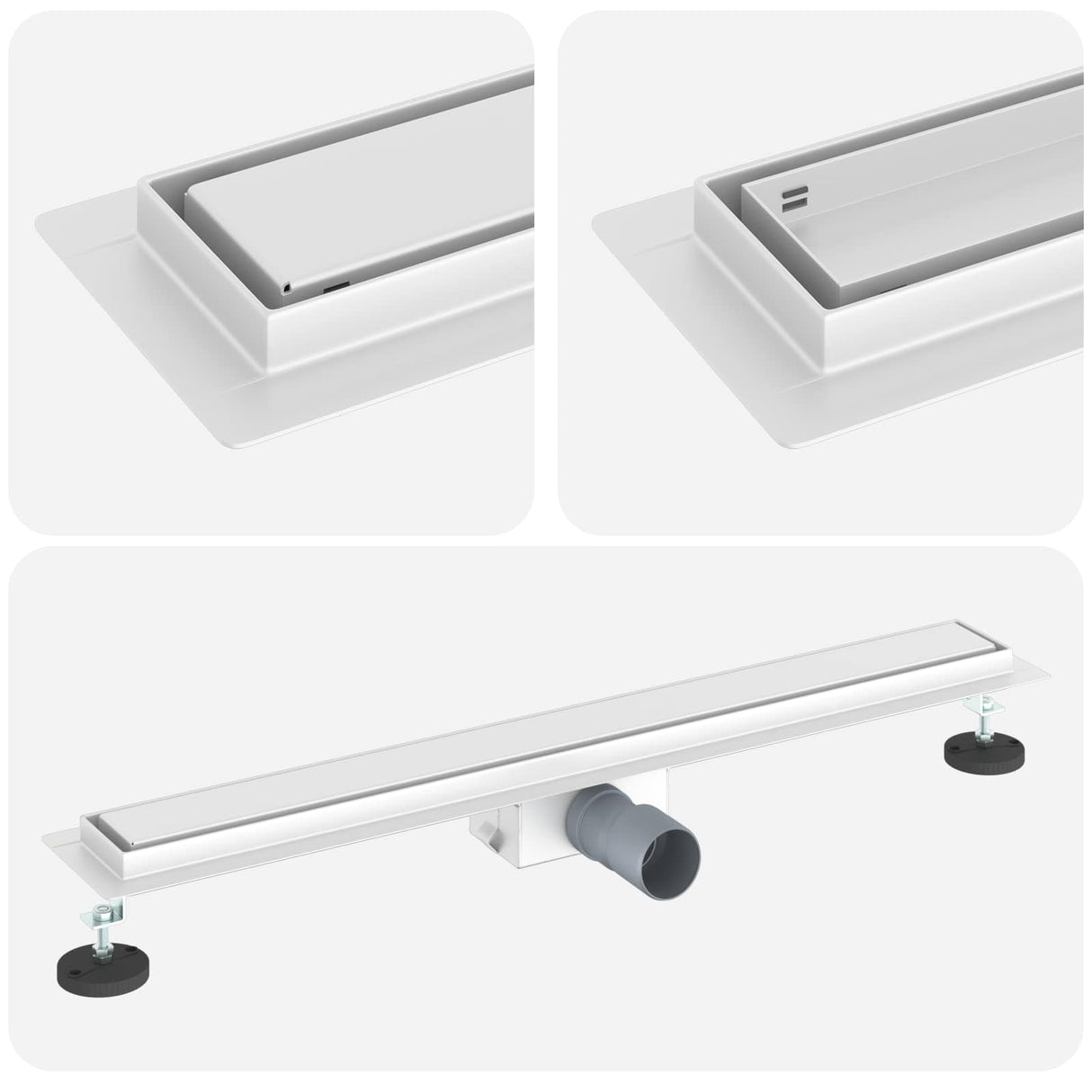 Vidaxl 2 in 1 doucheafvoer zilver 70 cm roestvrij staal 304