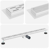 Vidaxl doucheafvoer met lijndesign zilver 100 cm roestvrij staal 304