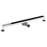 Vidaxl doucheafvoer glasdeksel met 360° sifon zwart 90 cm