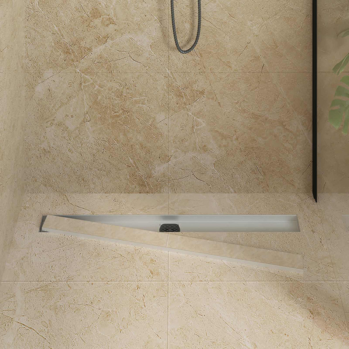 Vidaxl doucheafvoer 2-in-1 met 360° sifon zilver 90 cm