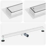 Vidaxl 2 in 1 doucheafvoer zilver 90 cm roestvrij staal 304