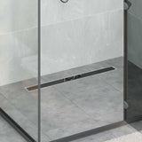 Vidaxl doucheafvoer glasdeksel met 360° sifon zwart 80 cm