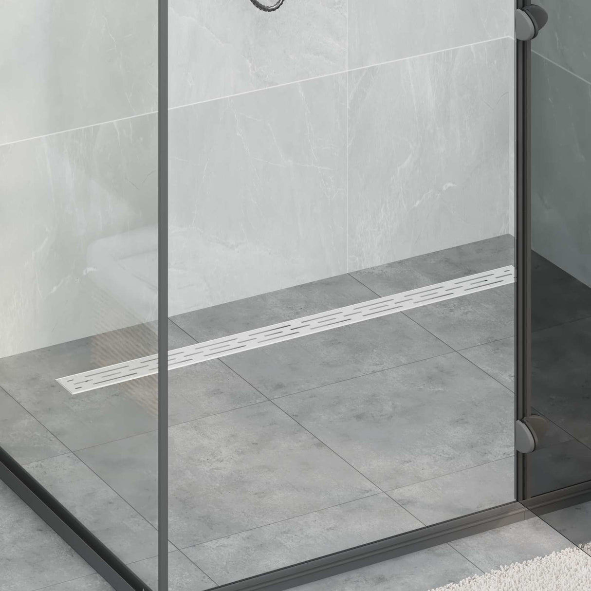 Vidaxl doucheafvoer glasdeksel met 360° sifon zilver 100 cm