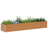 Vidaxl verhoogde plantenbak 485 x 100 x 68 cm gegalvaniseerd staal