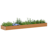Vidaxl verhoogde plantenbak 485 x 100 x 36 cm gegalvaniseerd staal