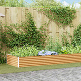 Vidaxl verhoogde plantenbak 582 x 100 x 36 cm gegalvaniseerd staal