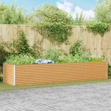 Vidaxl verhoogde plantenbak 390 x 100 x 68 cm gegalvaniseerd staal
