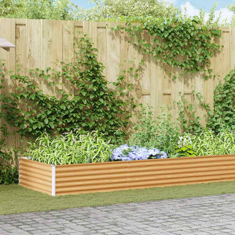 Vidaxl verhoogde plantenbak 970 x 100 x 36 cm gegalvaniseerd staal
