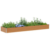 Vidaxl verhoogde plantenbak 390 x 100 x 36 cm gegalvaniseerd staal