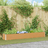 Vidaxl verhoogde plantenbak 290 x 50 x 36 cm gegalvaniseerd staal