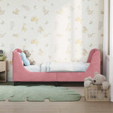 Vidaxl peuterbedframe met hoofdbord roze 70 x 140 cm fluweel