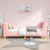 Vidaxl bedframe voor kinderen met hoofdbord roze 80 x 160 cm bouclé