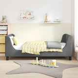 Vidaxl bedframe voor kinderen met hoofdbord donkergrijs 80 x 160 cm