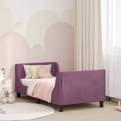 Vidaxl bedframe voor kinderen met hoofdbord paars 80 x 160 cm fluweel