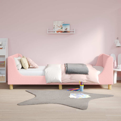 Vidaxl bedframe voor kinderen met hoofdbord roze 80 x 200 cm bouclé