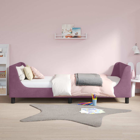 Vidaxl bedframe voor kinderen met hoofdbord paars 80 x 200 cm fluweel