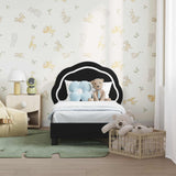 Vidaxl peuterbedframe met hoofdbord zwart 70 x 140 cm fluweel